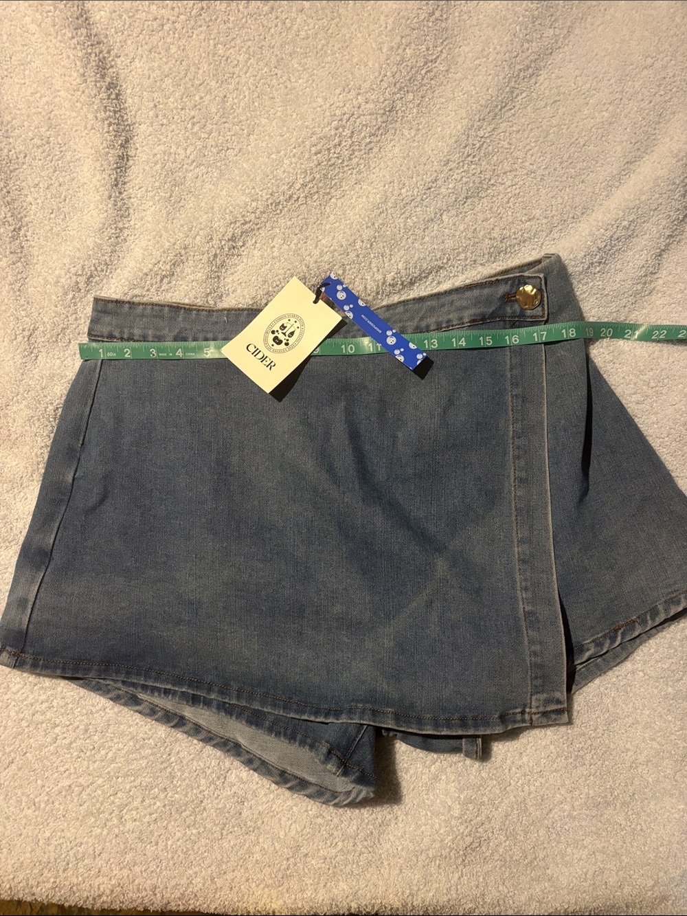 Cider Denim Wrap Skort - Light Blue